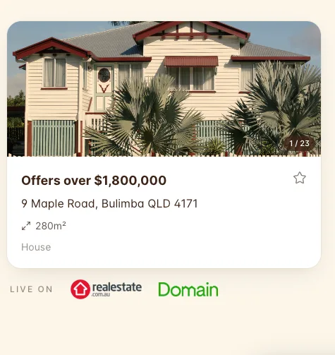 Listed on REA & Domain, run open homes