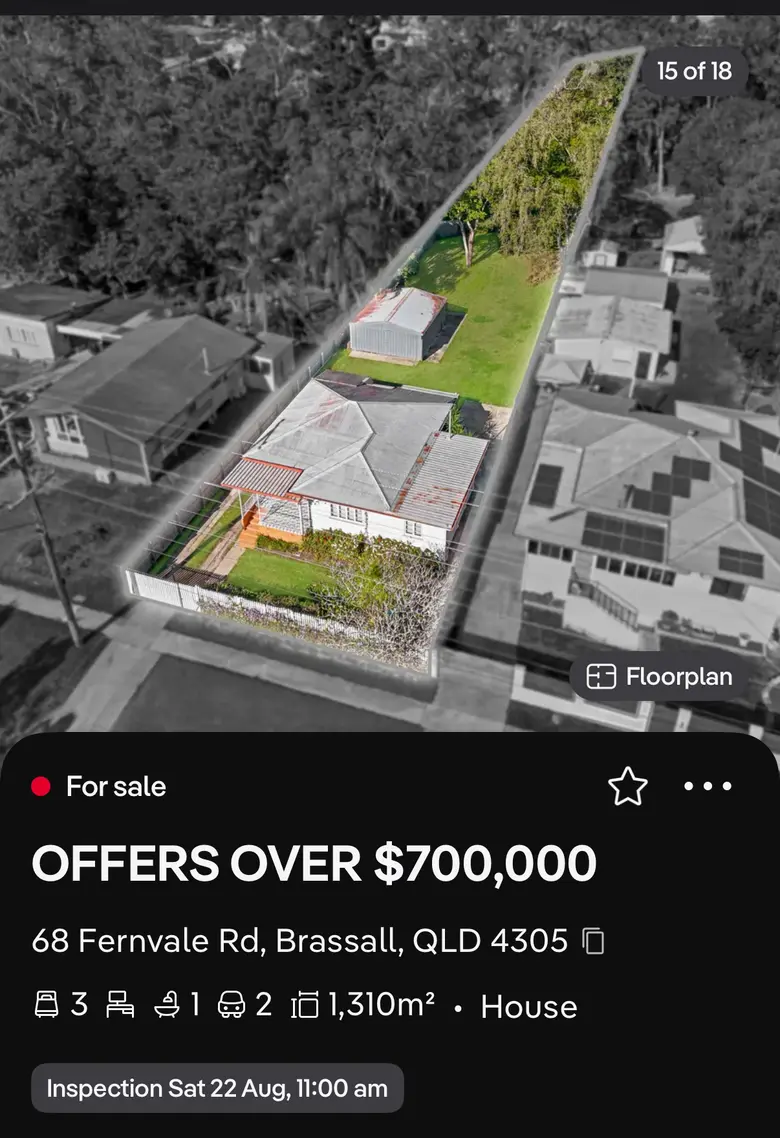 The live realestate.com.au listing for 68 Fernvale Rd, Brassall